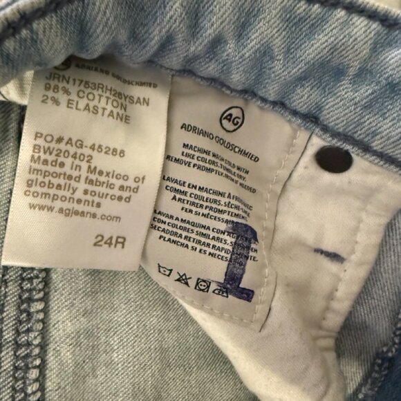 AG Adriano Goldschmied Isabelle High Rise Straight Crop Jeans light wash 24 - Picture 5 of 5